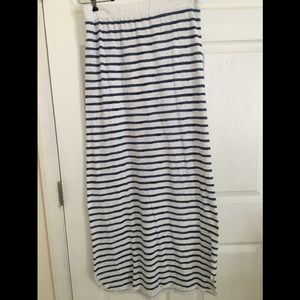 Victoria’s Secret Long Cotton Skirt Navy Striped